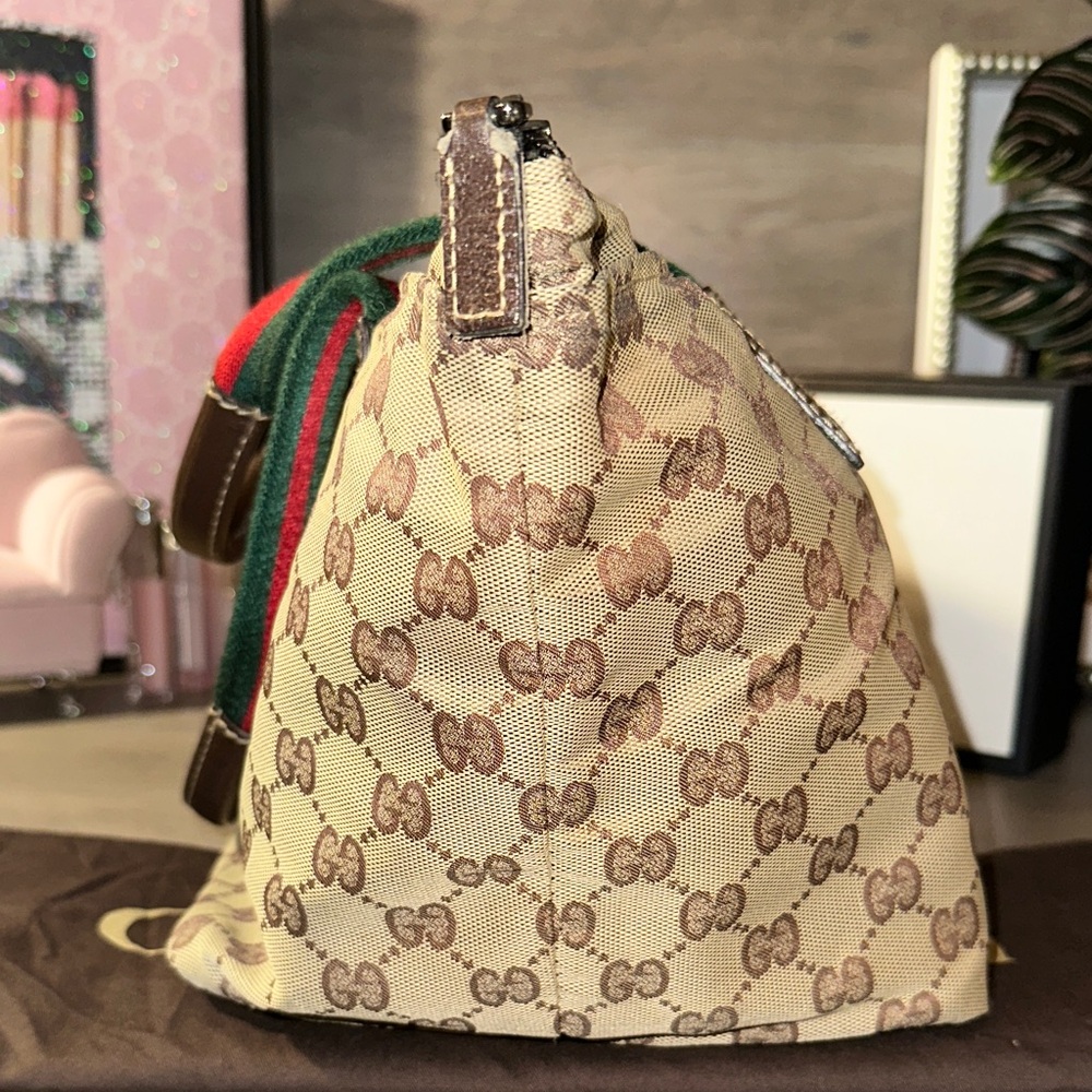 Gucci Sherry Line GG Pattern Nylon Beige Hand Bag - Picture 6 of 12